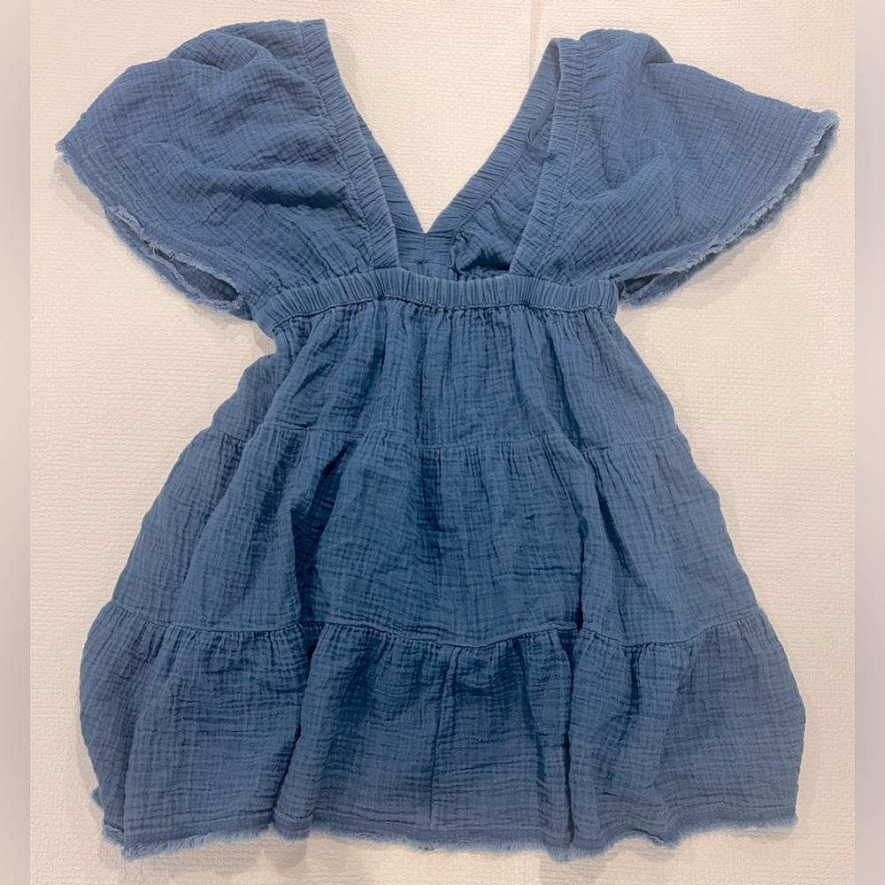 Aerie Gauze V-Neck Blue Dress 
Size XS - Picture 6 of 6